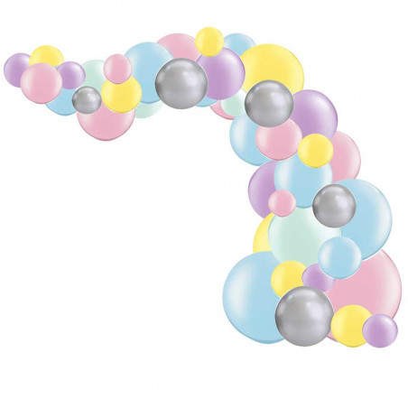 Kit Arche de Ballons Organiques - Modèle Arc-en-Ciel Pastel