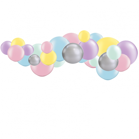 Kit Guirlande de Ballons Organiques - Modèle Arc-en-Ciel Pastel