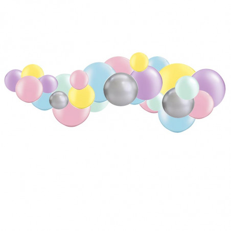 Kit Guirlande de Ballons Organiques - Modèle Arc-en-Ciel Pastel