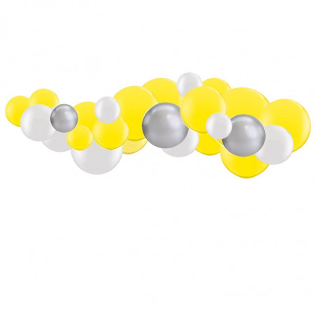 Kit Guirlande de Ballons Organiques - Modèle Jaune et Argent