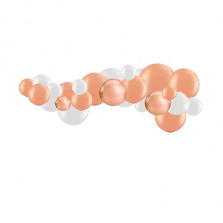 Guirlande de ballons organiques Noël Naturel - Rose Gold et Blanc