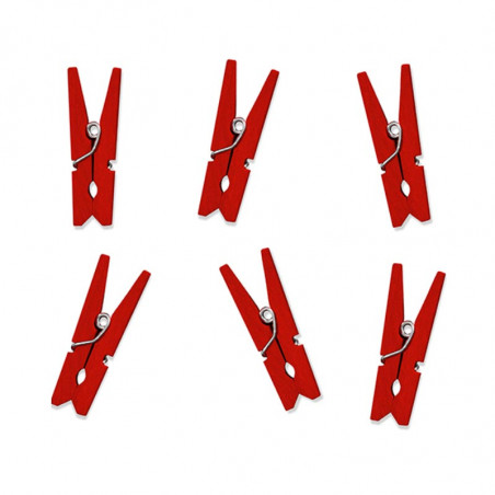 Petites Pinces en Bois Rouge Petites Pinces en Bois Rouge