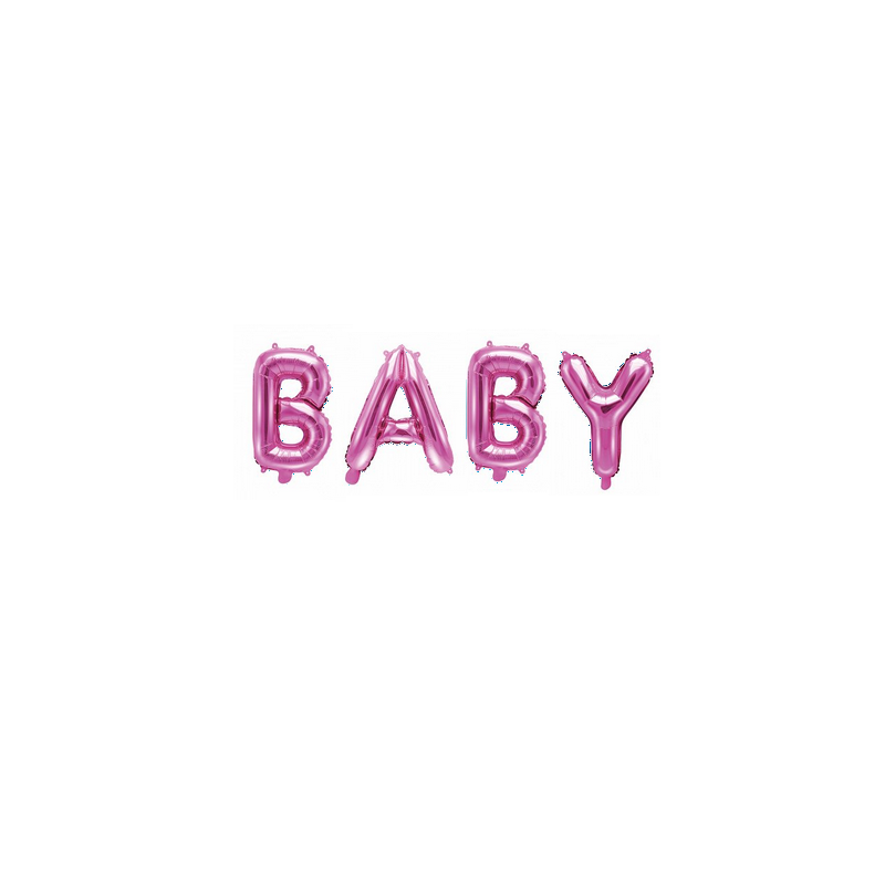 Ballons Lettres BABY rose - Décoration Baby Shower Fille