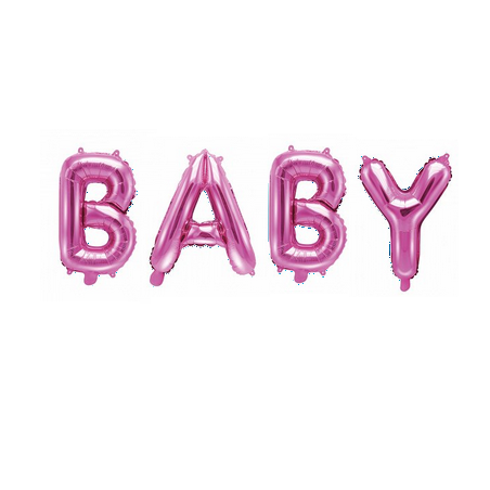 Ballons Lettres BABY rose - Décoration Baby Shower Fille