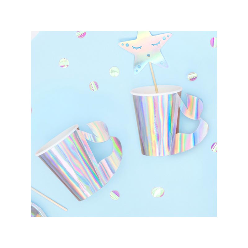 Gobelets Holographiques Anniversaire Sirène Holographiques - Anniversaire pour enfants