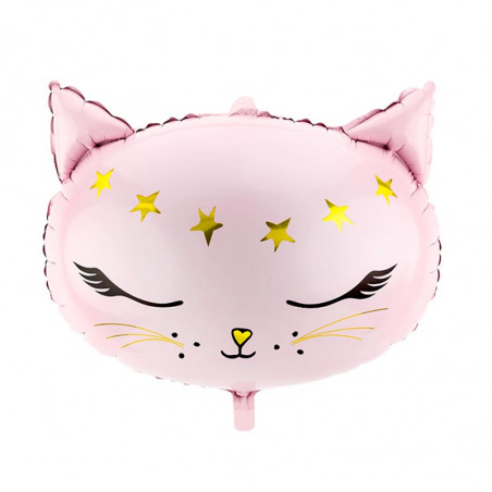 Ballon XL Chat Rose poudré - Chats Anniversaire