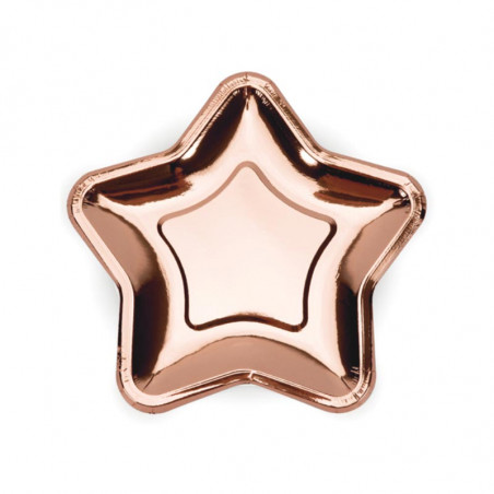 Petites Assiettes Etoile Rose gold - Vaisselle jetable