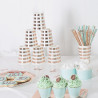 Gobelets Mint et Rose Cuivré Rayé Baby Shower Hello World Gobelets Mint et Rose Cuivré Rayé Baby Shower Hello World