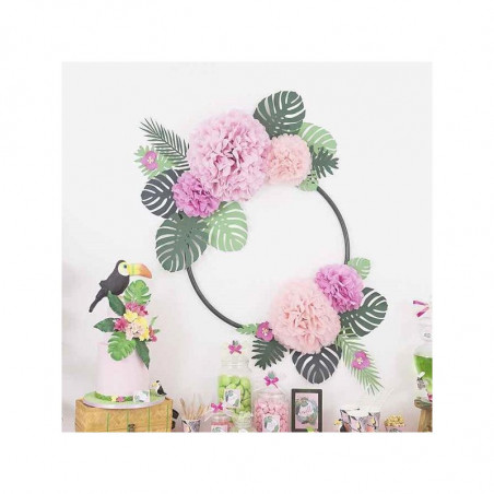 6 Décorations Feuilles Jungle En Papier Vert Foncé Décorations 6 Décorations Feuilles Jungle En Papier Vert Foncé Décorations