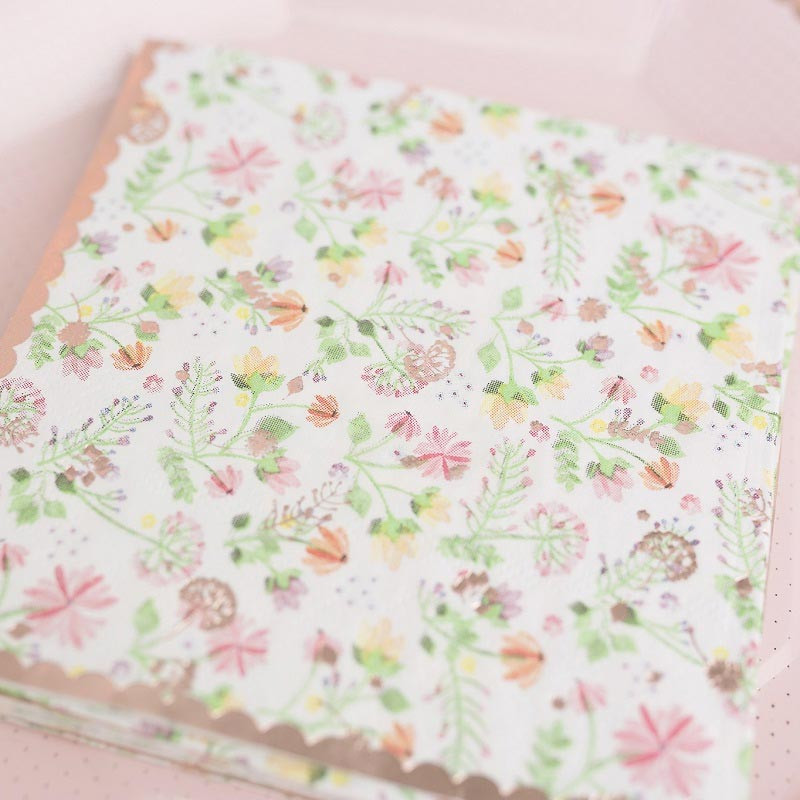 Serviettes Cocktail Liberty Rose Gold - Collection décoration florale