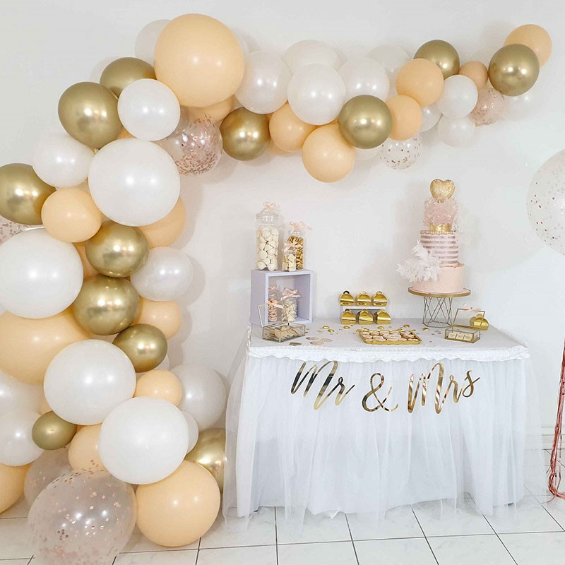 Kit d'arche de ballon blanc nacré, chromé, champagne, or, argent, patients  de mariage, décorations de fête préChristophe, anniversaire