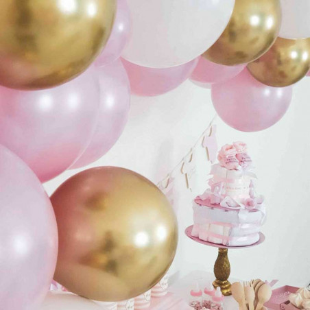 Confettis Premium Pois Rose et Doré Confettis Premium Pois Rose et Doré