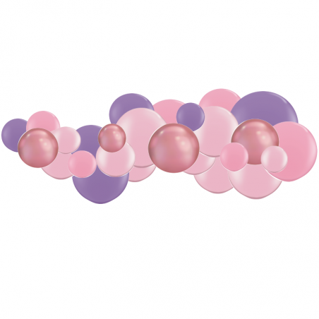 Kit Arche de Ballons Organiques - Modèle Rose & Parme