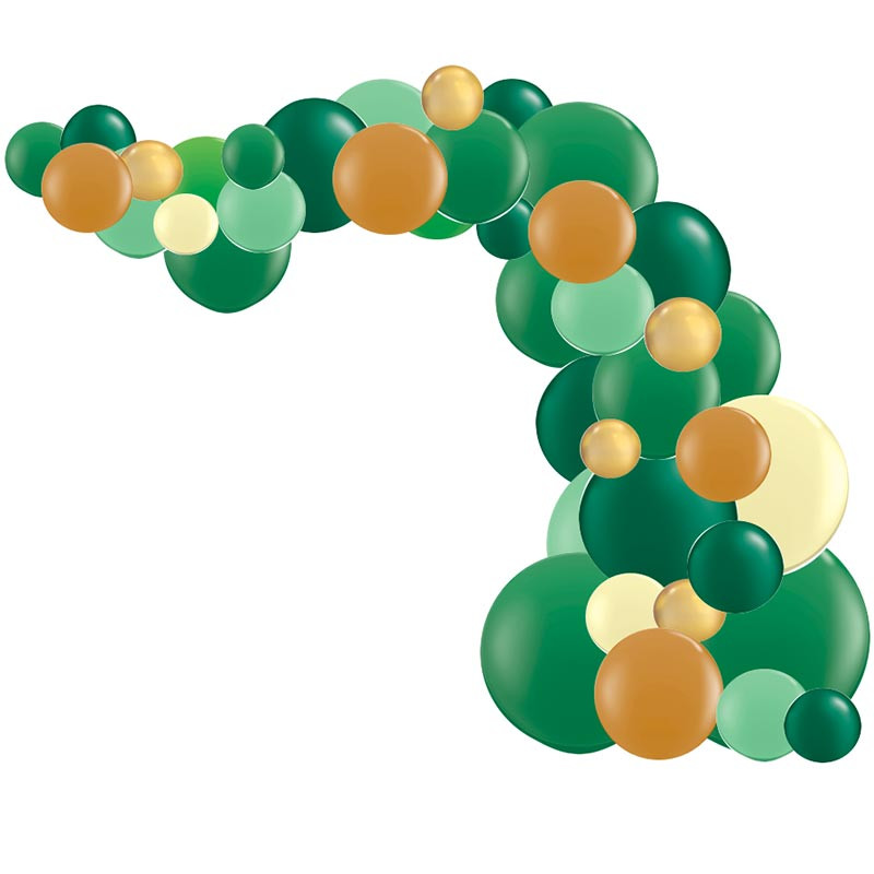 Kit Arche de Ballons Organiques - Modèle Jungle Vert Marron