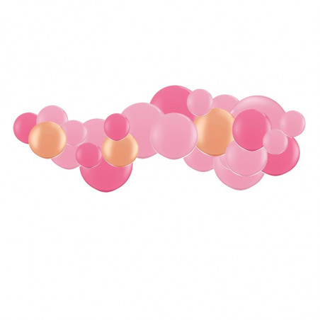 Kit Guirlande de Ballons Organiques Rose et Rose Gold Chromé