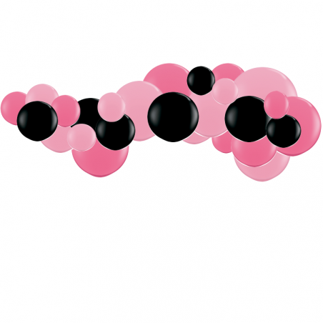 Kit Guirlande de Ballons Organiques - Modèle Minnie Rose Noir
