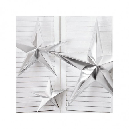 Grande étoile relief argent brillant Grande étoile relief argent brillant