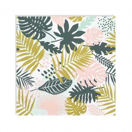 Grandes Serviettes en Papier Feuilles Jungle Tropical