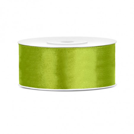 Grand Ruban Vert Anis 25mm satin en bobine