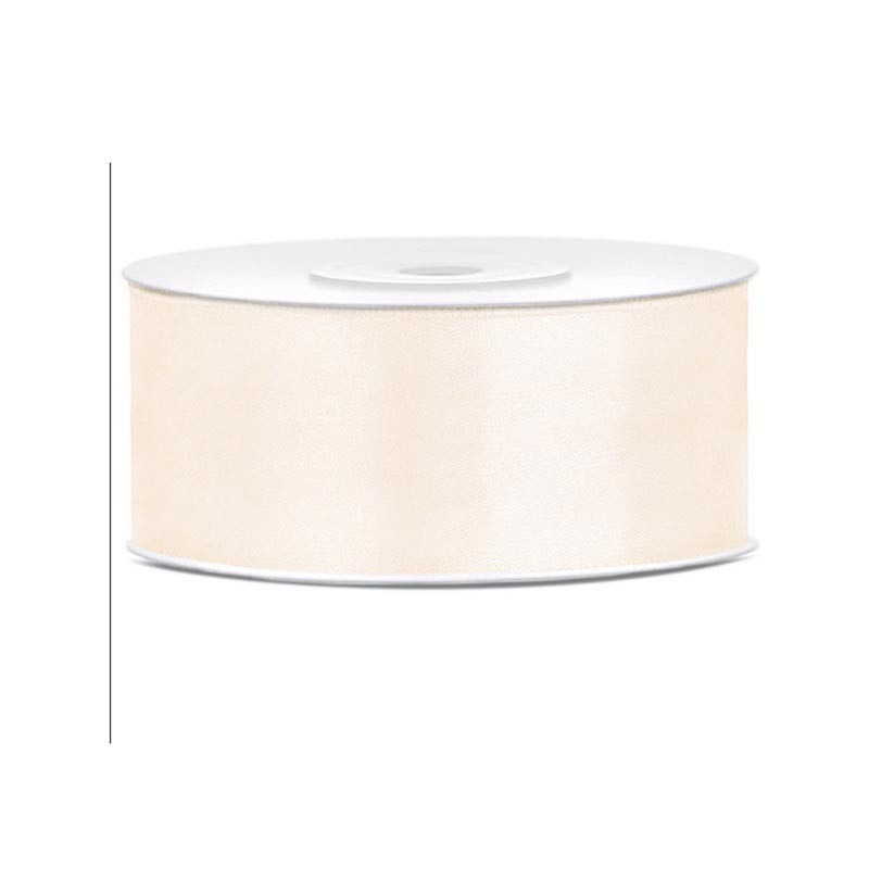 Bobine Ruban Large Satin Blanc Cassé 25mm