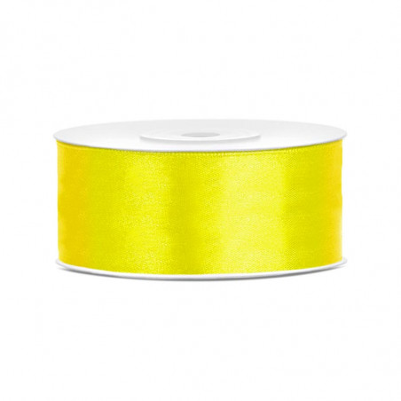 Grand Ruban Satin 25mm Jaune de 25 mètres