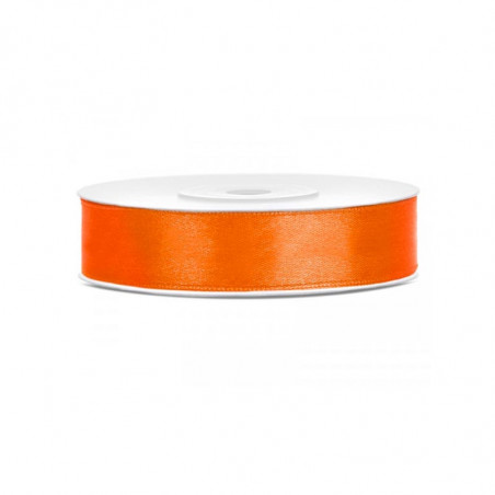 Ruban Satin 12mm Orange Fluo 25m