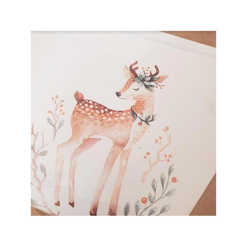 Banderole à fanions Biche Joyeux Anniversaire Biche - Aquarelle