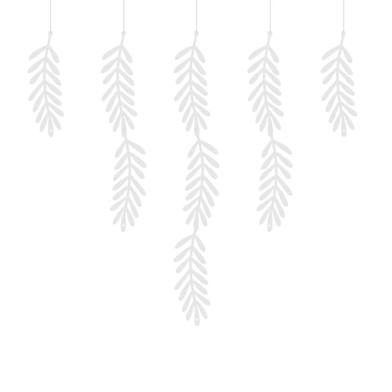 20 Décorations Feuilles Végétales Blanches En Papier Décorations