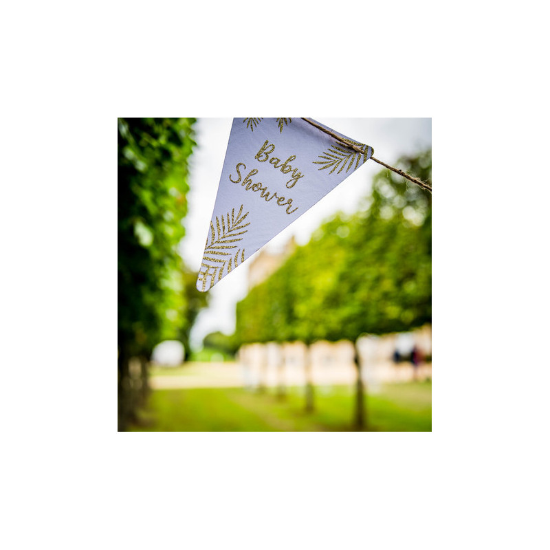 Banderole à Fanions Baby Shower Ananas Doré