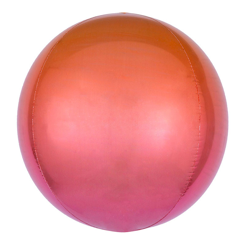 Ballon Rond Ombré Rose Orangé - Décoration Premium Orb
