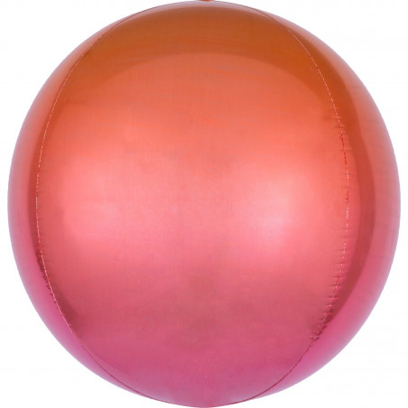 Ballon Rond Ombré Rose Orangé - Décoration Premium Orb