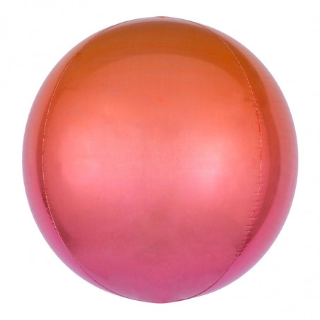 Ballon Rond Ombré Rose Orangé - Décoration Premium Orb