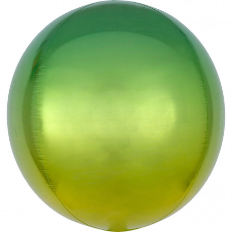 Ballon Miroir Premium Vert Jaune - Orb Ombré Décoration