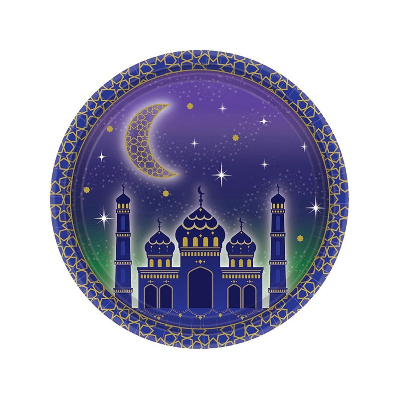Petites Assiettes Rondes - EID MUBARAK Vaisselle Jetable