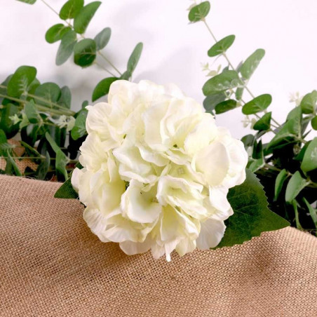 Hortensias Blanches Fleurs Artificielles Premium