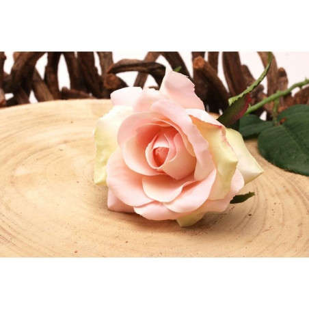 Rose Clair Fleur Artificielle Premium sur Tige