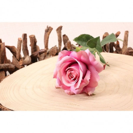Rose Mauve Fleur Artificielle Premium sur Tige