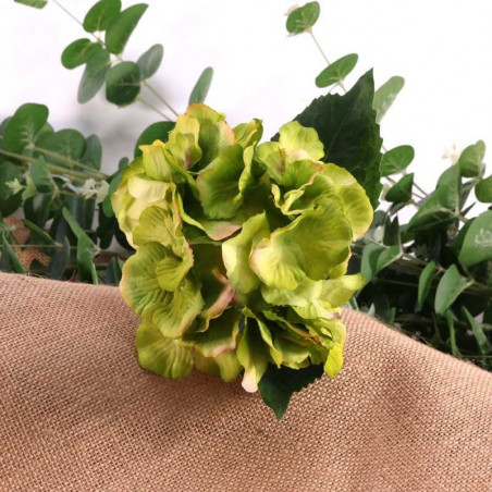 Hortensias Verts - Fleurs Artificielles Premium