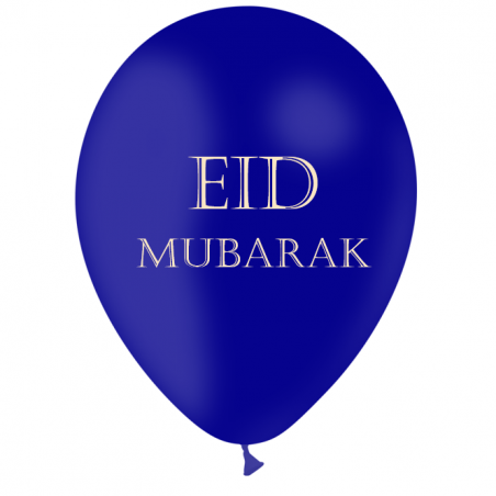 Ballon Eid Mubarak Latex Noir et Doré - Décoration de fête de l'eid