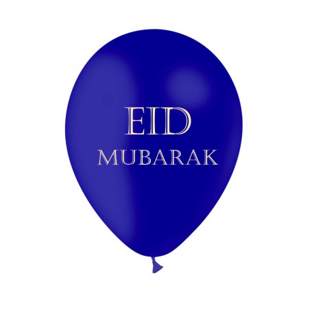 Ballon Eid Mubarak Latex Noir et Doré - Décoration de fête de l'eid