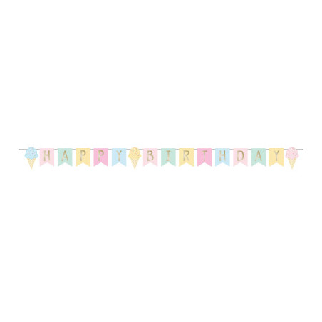 Banderole Premium Happy Birthday Gourmandises Pastel anniversaire gourmandises