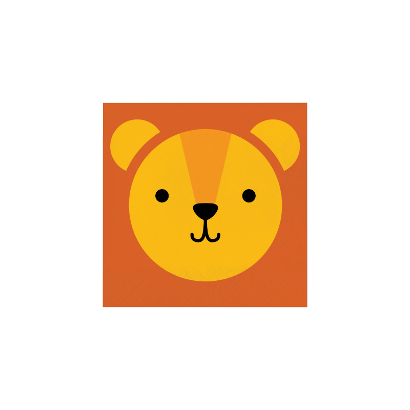 Grandes Serviettes en Papier Lion - Anniversaire Animaux de la savane