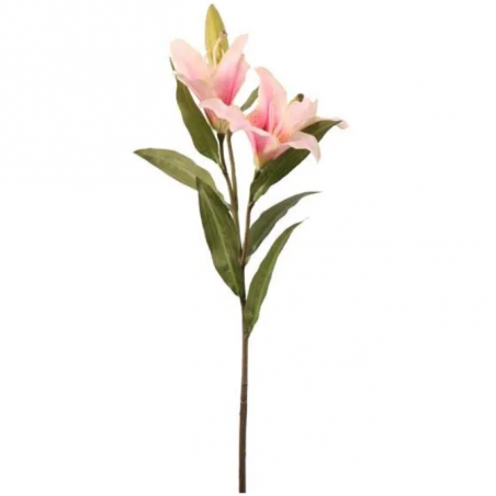 Lys Rose Fleur Artificielle Premium sur Tige