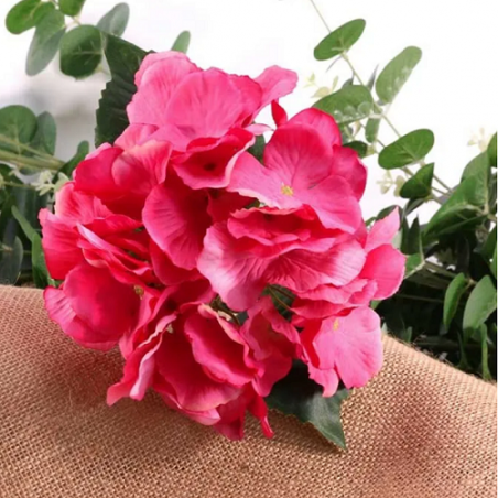 Hortensia Rose Fleurs Artificielles Premium