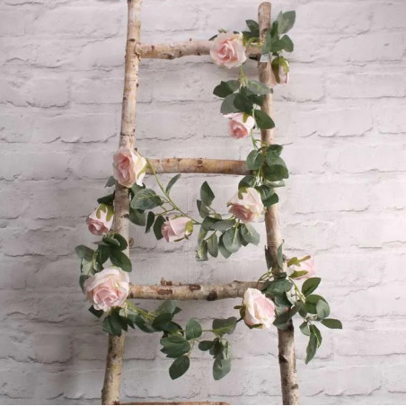 Guirlande de Fleurs Rose poudré Fleurs Artificielles Premium - Décoration de fête
