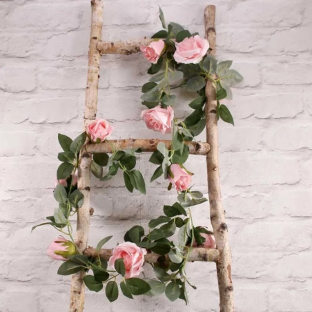 Guirlande de Fleurs Rose clair Fleurs Artificielles Premium - Décoration de fête