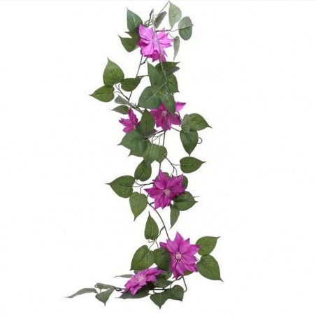 Guirlande de fleurs violettes Clématites - Décoration de table