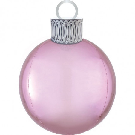 Ballon Boule de Noël Rose Poudré XL Miroir 50cm - Décoration
