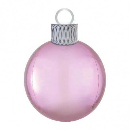 Ballon Boule de Noël Rose Poudré XL Miroir 50cm - Décoration