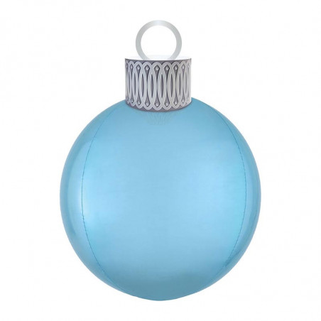 Ballon Boule de Noël Bleu Poudré XL Miroir 50cm - Décoration